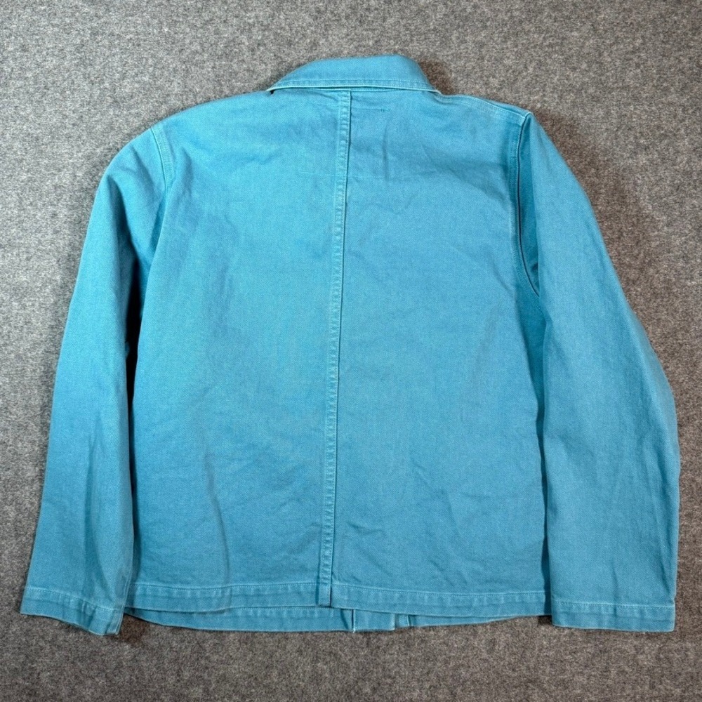 Big Bud Press Work Jacket‎ Teal Blue 100 Cotton Denim XS Boho USA Lux 14 Oz - Picture 2 of 9